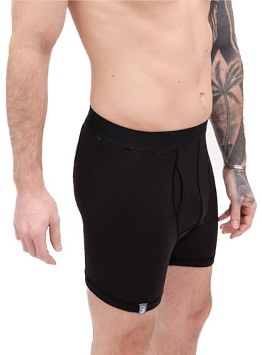 ALPIN LOACKER Merinowolle Boxershorts Herren I Sport Unterhose I Wanderunterhose I schnelltrocknende und atmungsaktive Merino Unterwäsche, Schwarz XL
