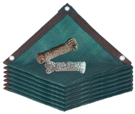 Tenda parasole verde scuro 90% resistente ai raggi UV in tessuto con occhielli per giardino, piscina, terrazza, balcone, serra, traspirante, 4 x 8 m, vela ombreggiante per esterni