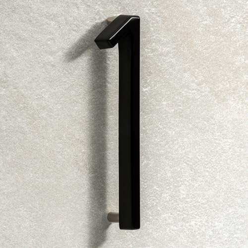 House Signs Direct | Modern Floating 3D Black Metal House Numbers 5 Inch | Stylish Front Door Numbers with Waterproof Zinc Alloy Finish | Easy Install Door Number Sign for Wall or Gate - Number 1
