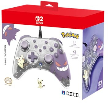 HORI Manette filaire HORIPAD Turbo (Ectosplama & Mimiqui) pour Nintendo Switch 2 – Sous licences officielles Nintendo et The Pokémon Company International