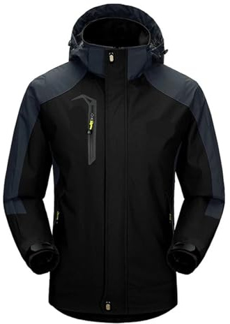 WAJJWI Män höstjacka utomhus sport vandringsrockar camping huva vindtät vattentålig regnfiske resor för vår, höst (färg: 2, XL)