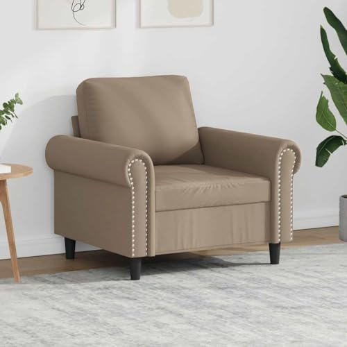 Mokuyary Fåtölj cappuccino-brun 60 cm konstläder fåtölj vardagsrum, cocktailfåtölj TV-fåtölj läsfåtölj, TV-fåtölj för sovrum, lägenhet