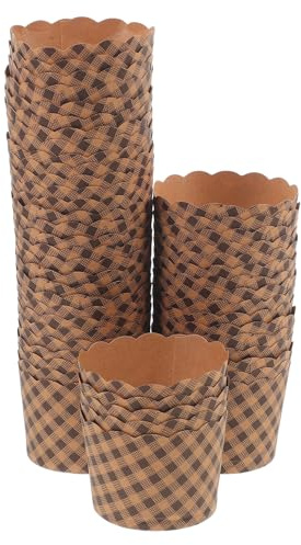 CIYODO 50 Capacillos de Papel Kraft para Hornear Muffins y Cupcakes, Tamaño Pequeño, Resistentes al Aceite, Moldes Desechables para Repostería, Adecuado para Cocina y Fiestas