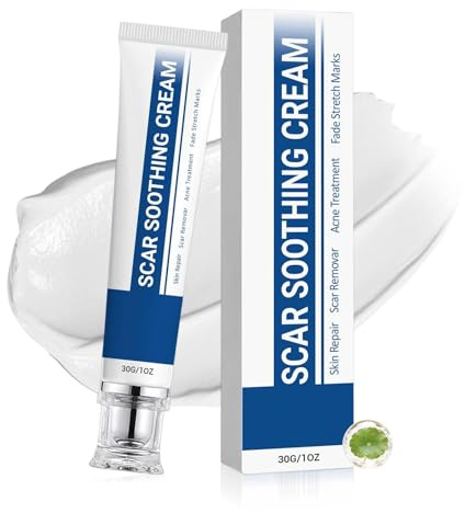Crema Cicatrizzante, 30 g di Prodotti Lenitivi e Riparatori per la Cura della Pelle, Trattamento Profondo per Cicatrici su Viso e Corpo, Uso Quotidiano Giorno e Notte per Smagliature e Lesioni Post-Op
