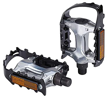 'BBB Cycling Bike Pedals for City Bike I Flat Aluminium Bicycle Pedals with Anti-Slip I Classic Look 9/16'' Bike Pedals I Mount & Go BPD-15'