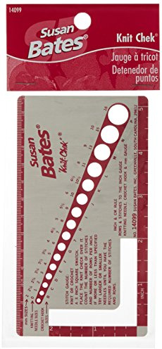 Susan Bates 14099 Knit-Chek for Knitting Needle, Pink, 3 by 5-1/2-Inch