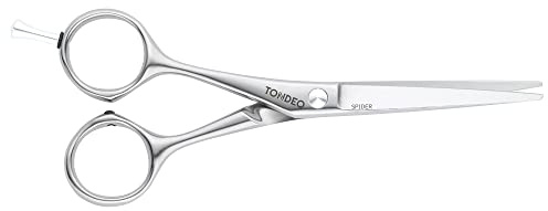 TONDEO Friseurschere SPIDER classic LEFT 5.5| klassische Griffhaltung | Linkshänder Haarschere | Chromstahl aus Solinger Sonderschmelze | Slice-Schneide | poliert | Made in Solingen