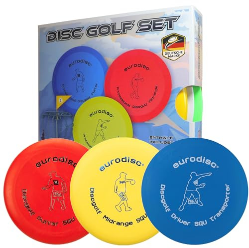 Eurodisc Disc Golf startset för nybörjare SQU röd putter mellanstor driver PDGA godkänd