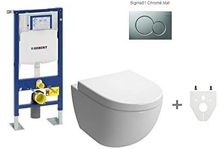 Pack Wc suspendu Geberit Daily'o 2 - Sigma01 chromé mat