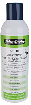 Schmincke - Fixativ für Kohle + Bleistift, Aeropump, 300 ml, 50 310 040, Zwischen- und Schlussfixativ für Kohle- und Bleistiftzeichnungen, hohe Fixierwirkung