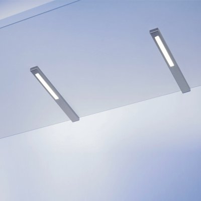 Thebo LED 46 Piccolo Set bestehend aus 2 Leuchten aus Edelstahl in warmweiß und einem LED Netztteil/Unterbauleuchten/Schrankleuchten/Leuchtensystem/Leuchte