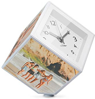 Balvi - Photo Clock portafoto e orologio rotante, 5 foto 10x10 cm