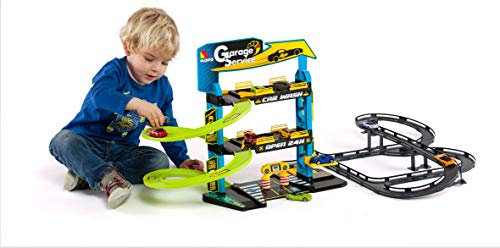 MOLTO | 3-stöckiges Kinderauto-Parkhaus mit Zubehör und Außenbahn, Spielzeugauto-Parkplatz, Spielzeugautobahn, Kinderspielzeug + 3 Jahre, Garagenautos