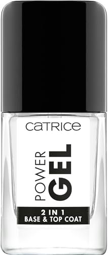Catrice Power Gel 2in1 Base & Top Coat, Unter- und Überlack, transparent, langanhaltend, glänzend, ohne Aceton, vegan, Mikroplastik Partikel frei (10,5ml)