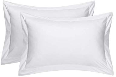 Rayyan Linens Oxford Pair of Pillowcases White 100% Egyptian Cotton 200 Thread Counts Size 50 x 75CM
