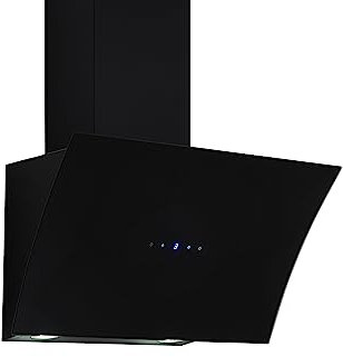 Respekta Dunstabzugshaube kopffrei/Dunstabzugshaube schräg 60 cm/Edelstahlgehäuse mit Glasschirm in Schwarz/Abluft - und Umluftfunktion / CH55060SA++ / A++ / 42–63 dB