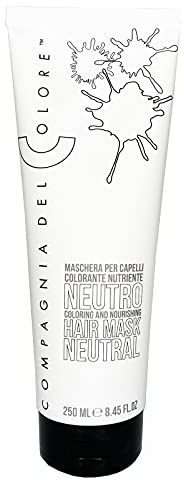 Compagnia Del Colore, Mascarilla para el cabello colorante nutritiva, aporta reflexiones intensas y brillantes, máscara de consistencia compacta, suave y fácilmente extensible, neutro, 250 ml