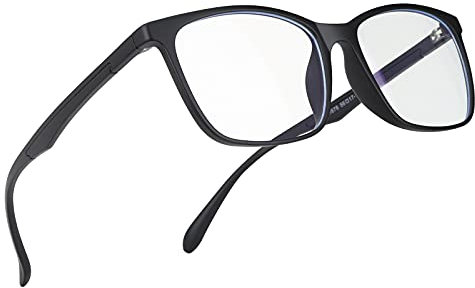 ChuerTech Blaulichtfilter Brille, Anti Blaue Brille PC Gaming Brille, Anti Blau Strahlen, Zur Linderung von Augenermüdung, Anti Blaulicht Brille für Damen und Herren (Schwarz)
