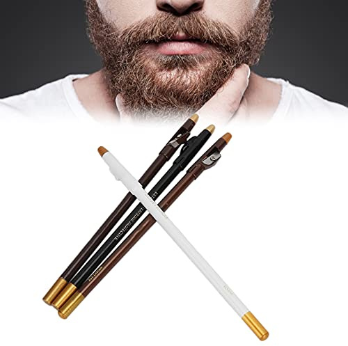 4pcs Beard and Hairline Tracing Pencils with Built-in Sharpener for Precise Styling and Shaping