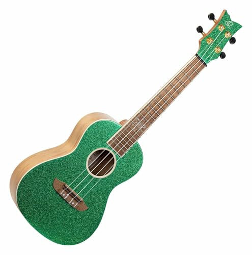 Ortega Guitars Concert Ukulele Acoustic – Element Series – Gigbag Included – Spruce, Green (RUEL-MGR)