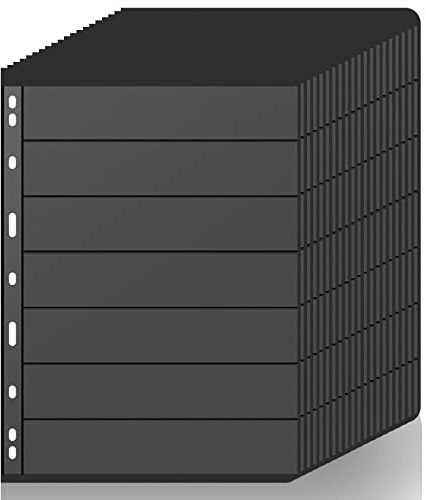 color tree 20pcs Stamp Stock Pages Sheets Double Sided 7 Strips 9 Binder Holes