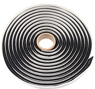 QWORK® 1 Stück Butylrundschnur Schwarz, 9.5 mm Durchmesser x 4m, für Pkw-LKW-Scheinwerferfenster, Tür, Windschutzscheibe