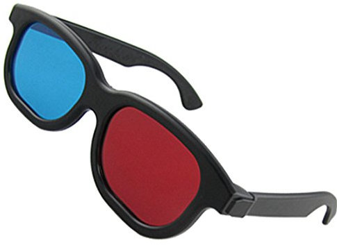 Ruilogod Cadre en plastique rouge cyan 3D lunettes anaglyphes pour jeu de film