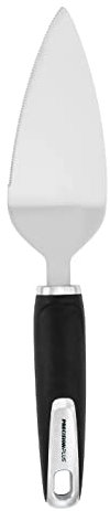 Tower T832226 Precision Plus 2 in 1 Cake Server with DuraBlade Stainless Steel Blade and Softtex Handle, Black