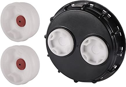 FOGWOWO IBC Tanklock 163 mm, IBC-tanklock ventilerat andningslock med 2 tum reservpluggar för 1 000 l tankventil, regnvattenbehållare, behållare