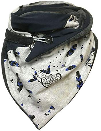 MILAX Damen Schal Herbstschal Poncho Lauschig Strickschal Weich Warme Herbstschal Winterschal Strick Dreieck Schale Herbstschal Halstücher Cape Scarf Dreieckstuch Musselin Mit Knopf