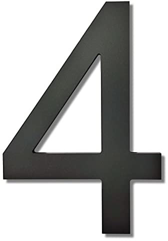 Ywonoby 8 Inch House Numbers for Outside-Large Modern 3D Floating Door Numbers-Weatherproof and Easy to install-Matte Black Acrylic Number (4)