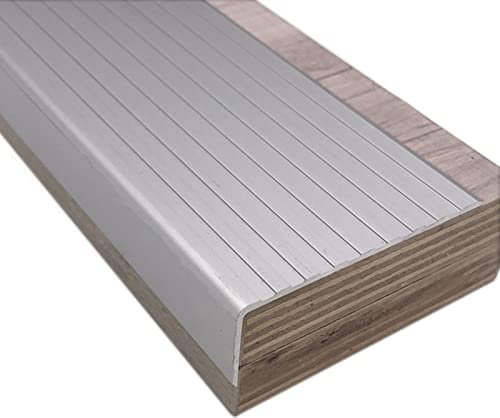 Treppenkantenprofil Kantenschutz Treppenkanten Für Vinyl-Dielenböden, Rutschfeste Aluminium-Legierung Treppenkante Zierstreifen/ Einfassband Für Fliesen-Holz-Treppen, Geriffeltes Laminat Treppenkante