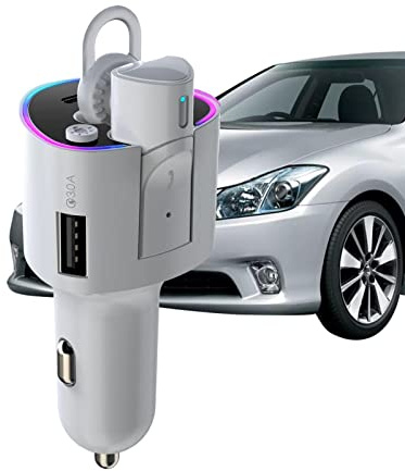 Coche USB | Adaptador para Coche USB y USB C Carga rápida con Toma Mini USB | teléfono Mini y Seguro para automóvil, energía para parlantes, Bancos Wenmin