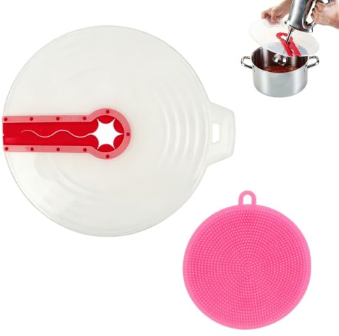 Vastsea Backen Spritzschutz, Universal Spritzschutzdeckel für Rührschüsseln, Silikon Geschirrspülbürste, Schlagen von Eiern und Schlagsahne, Verhindert Spritzen des Teigs Beim Mixen
