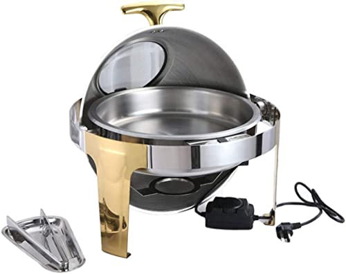 Stainless Steel Chafing Dish, Catering Warmer Set Glass lid Buffet Set Buffet Weddings Parties Banquets Catering Events (Gold 6l)