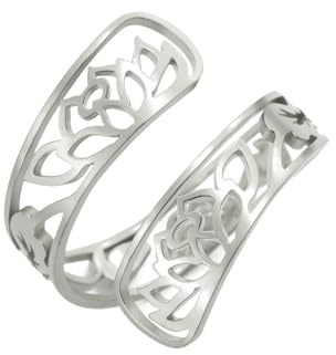 kkjoy Bague de Yoga Fleur de Lotus en Acier Inoxydable Anneau Réglable de Lotus Bague Ouvert au Doigt Bijoux d'inspiration pour Femme Charmantes Dames