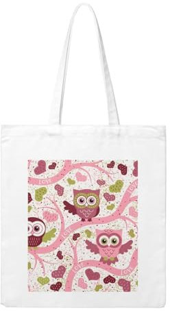 Wykjtwo Süße Eule, Einkaufstasche, Einkaufstüte, Einkaufstasche, Canvas-Tasche, Mehrzweck-Canvas-Umhängetasche