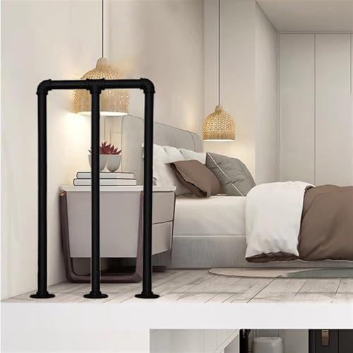 Ringhiera Vetro scale interne esterni Ferro Battuto Kit Corrimano Soppalco, Interno Esterno Ponte Scala Ringhiera a Benna per Loft/Giardino/Cortile/Garage/Hotel Arredamento, Stile Industriale