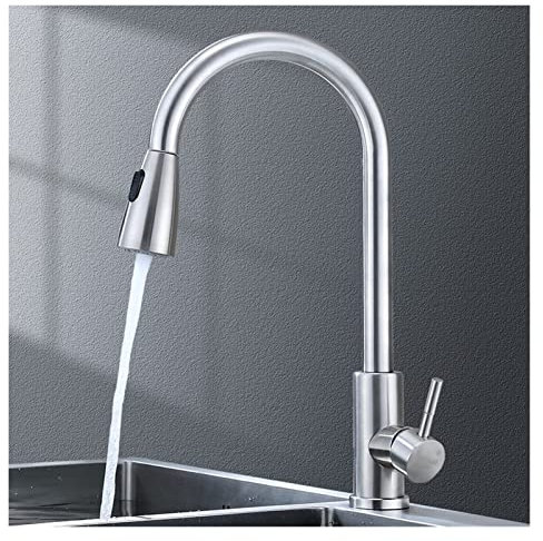 CLRAWSHB Küchenarmatur ausziehbarer Einlochgriff schwenkbar 360 Grad Spülbeckenarmatur Wasserhahn Badezimmer Dusche Sprinkler Ablaufarmatur