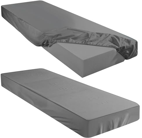 Breling Fitted Sheet (Sheet Only) Compatible with Milliard Trifold Mattress Folding Mattress Fitted Microfiber Bedclothes for Camp Bunk Rvs Bed(Dark Gray,2 Pcs,Single,6'')