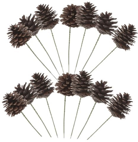 Cabilock 20 Stück Künstliche Weihnachtsdekoration Zapfen Picks Faux Kegel Für Kränze Tischdeko Bastelprojekte Rustikale Deko Für Weihnachten