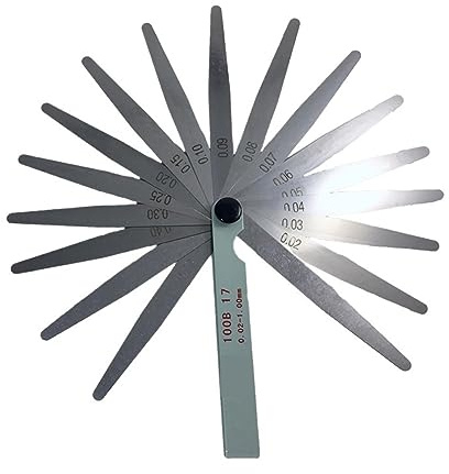 Spessimetro a Lamelle, Spessimetro Filler da 0,02 mm a 1 mm Strumento di layout for la misurazione o spessore metrico 100 mm di lunghezza 17 lama Per misurare larghezza/spessore
