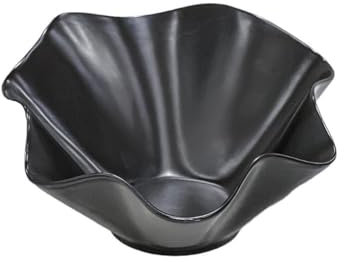 JUNYFFF Portafrutta Ceramica, Fruttiere 26X10cm, Grande Porta Frutta da Tavolo, Cesto di Frutta in Ceramica Cestini per Frutta Moderno,Nero