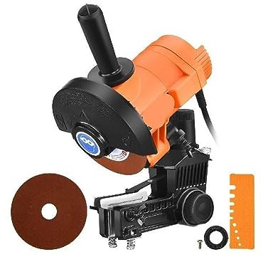 POOIQX Amoladora de Motosierra eléctrica de 85W, afilador de Cadena Ajustable de 5000RPM, Banco de Herramientas/máquina de pulir montada en la Pared, lijadora de Ruedas, Cómodo y Estable