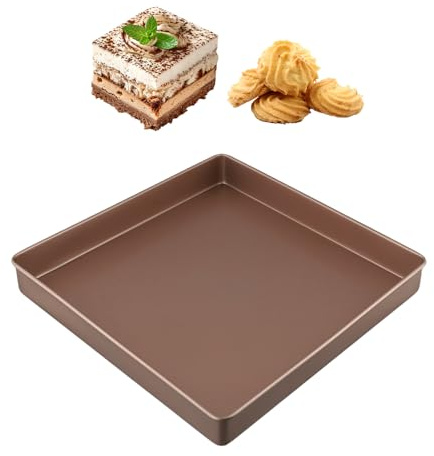 11 Inch Carbon Steel Square Baking Tray, 28cm x 28cm Non-Stick Heat Resistance Baking Tool for Cake Baking