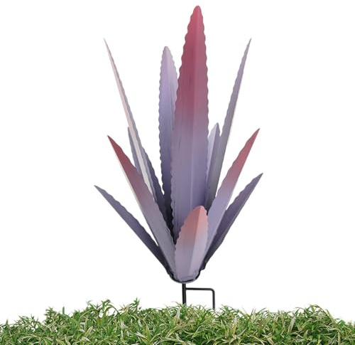 ETUCYNG 29 x 29 x 45 cm, Planta de Agave de Metal, Escultura rústica de Tequila, de jardín de Metal de Hierro Forjado, Escultura de Campo para de césped, Patio al Aire Libre, jardín