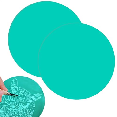 Linoleum per Incisione, Linoleum Incisione Fogli di Gomma, Lastre per Stampa Linoleum in PVC, Verde Gomma per Timbri Fai da Te, Artigianato, Progetti di Stampa (2 Pezzi, 20 cm)