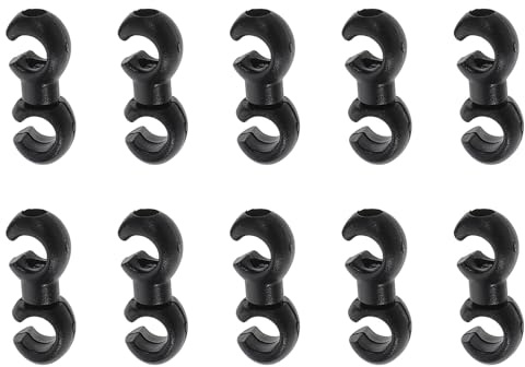INOOMP Clip per Cavi Bici in Plastica Nera 10 Pezzi, Facile Installazione, Previene Grovigli, Adatta per Tubi Olio e Cavi Freno Durante Avventure Outdoor e Giri Quotidiani