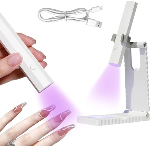 Mini UV Lampe für Nägel, Mini Led Lampe für Gelnägel, 20s/60s Timing-Modi | Tragbare Nagel UV Lampes mit Ständer, Wiederaufladbar, für Nagellack Aufbaugel Nail Tips nagelkleber, Geschenke für Frauen