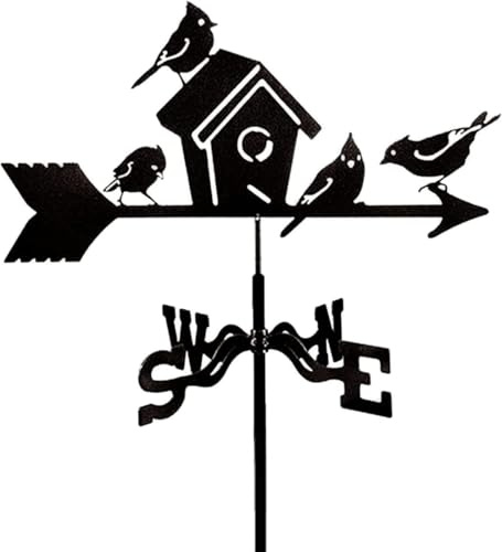 Girouette en acier inoxydable pour toit en fer extérieur, jardin, cour, décoion, robinet météo, indicateur de direction du vent, outil de mesure extérieur